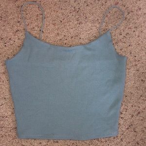 Light Blue Garage Crop Top